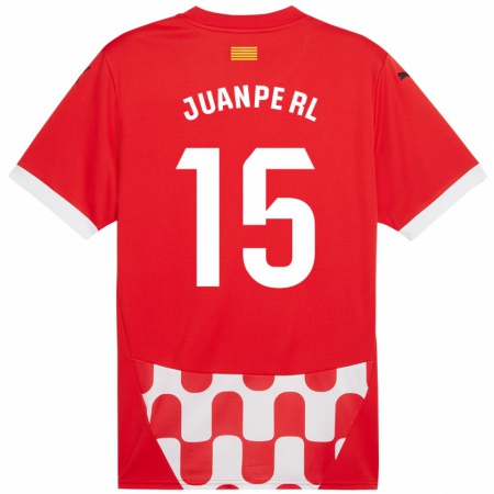 Kandiny Gyermek Juanpe #15 Piros Fehér Hazai Jersey 2024/25 Mez Póló Ing