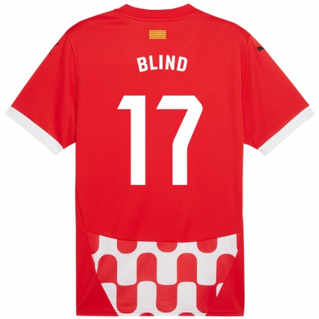 Kandiny Gyermek Daley Blind #17 Piros Fehér Hazai Jersey 2024/25 Mez Póló Ing