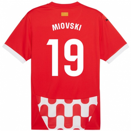 Kandiny Gyermek Bojan Miovski #19 Piros Fehér Hazai Jersey 2024/25 Mez Póló Ing