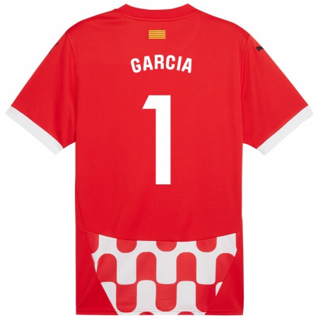 Kandiny Gyermek Lucas García #1 Piros Fehér Hazai Jersey 2024/25 Mez Póló Ing