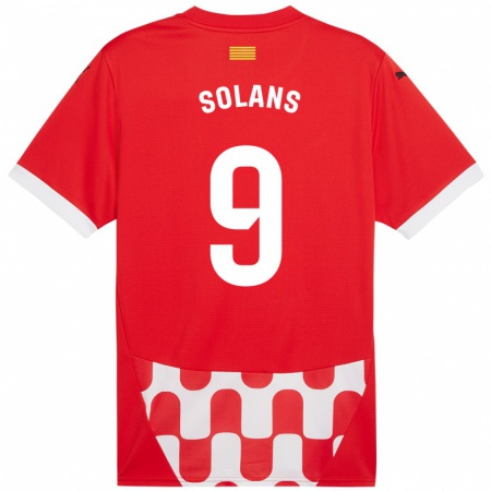 Kandiny Gyermek Sergi Solans #9 Piros Fehér Hazai Jersey 2024/25 Mez Póló Ing