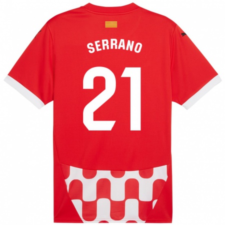 Kandiny Gyermek Ot Serrano #21 Piros Fehér Hazai Jersey 2024/25 Mez Póló Ing