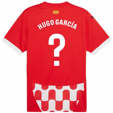 Kandiny Gyermek Hugo García #0 Piros Fehér Hazai Jersey 2024/25 Mez Póló Ing