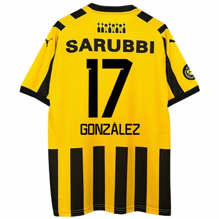 Kandiny Gyermek Luciano González #17 Sárga Fekete Hazai Jersey 2024/25 Mez Póló Ing