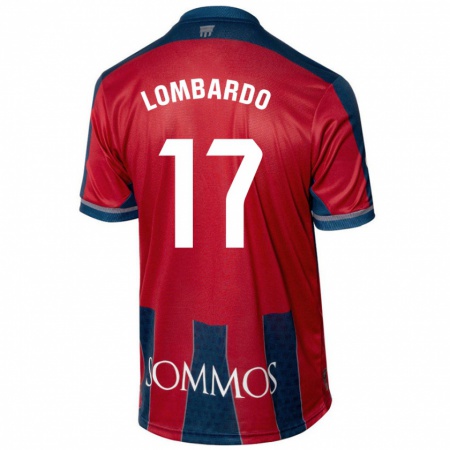 Kandiny Gyermek Enzo Lombardo #17 Piros Kék Hazai Jersey 2024/25 Mez Póló Ing