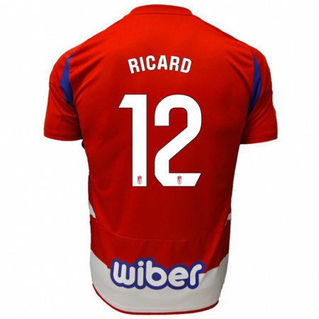 Kandiny Gyermek Ricard Sánchez #12 Piros Fehér Kék Hazai Jersey 2024/25 Mez Póló Ing