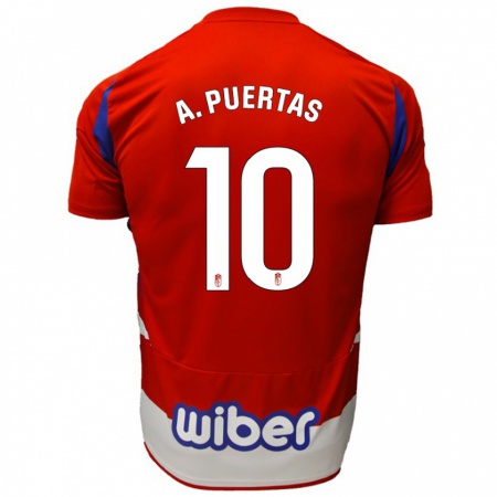 Kandiny Gyermek Antonio Puertas #10 Piros Fehér Kék Hazai Jersey 2024/25 Mez Póló Ing