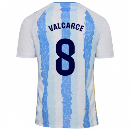 Kandiny Gyermek Alejandro Valcarce #8 Fehér Kék Hazai Jersey 2024/25 Mez Póló Ing