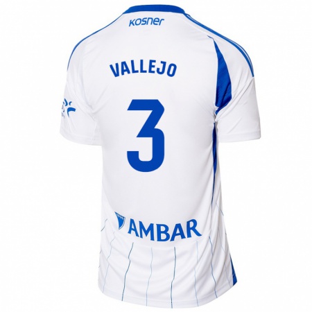 Kandiny Gyermek Jaime Vallejo #3 Piros Fehér Hazai Jersey 2024/25 Mez Póló Ing