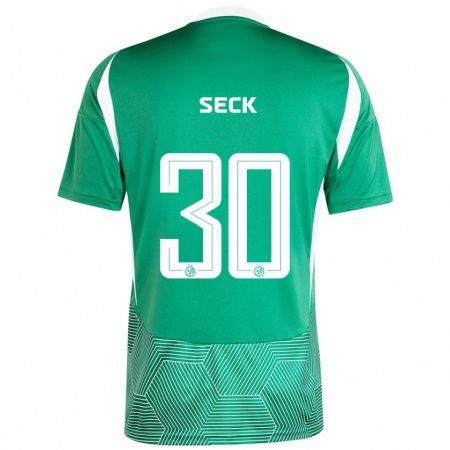 Kandiny Gyermek Abdoulaye Seck #30 Zöld Fehér Hazai Jersey 2024/25 Mez Póló Ing