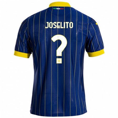 Kandiny Gyermek Joselito #0 Kék Sárga Hazai Jersey 2024/25 Mez Póló Ing