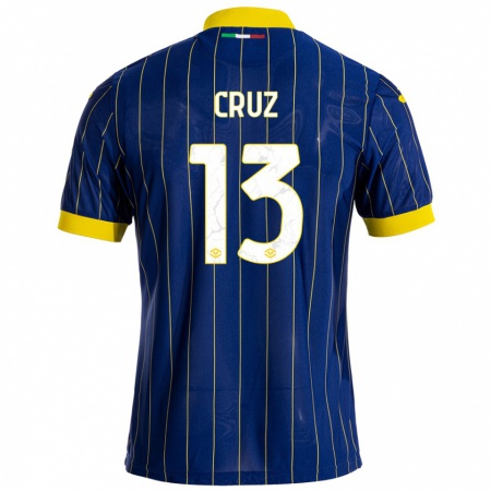 Kandiny Gyermek Juan Manuel Cruz #13 Kék Sárga Hazai Jersey 2024/25 Mez Póló Ing