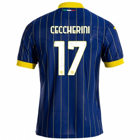 Kandiny Gyermek Federico Ceccherini #17 Kék Sárga Hazai Jersey 2024/25 Mez Póló Ing