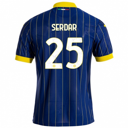 Kandiny Gyermek Suat Serdar #25 Kék Sárga Hazai Jersey 2024/25 Mez Póló Ing