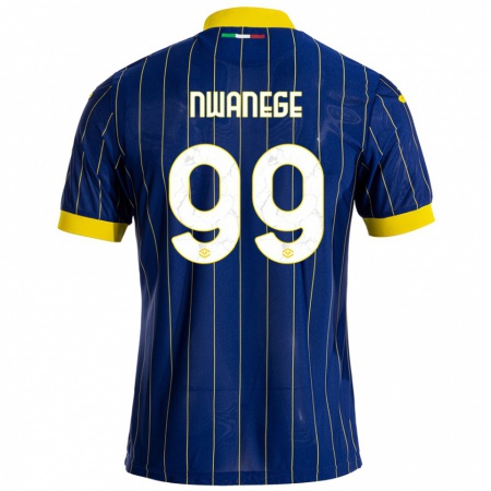 Kandiny Gyermek Karlson Nwanege #99 Kék Sárga Hazai Jersey 2024/25 Mez Póló Ing