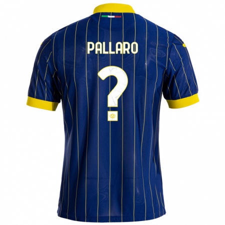 Kandiny Gyermek Alessandro Pallaro #0 Kék Sárga Hazai Jersey 2024/25 Mez Póló Ing