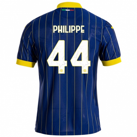 Kandiny Gyermek Mathis Philippe #44 Kék Sárga Hazai Jersey 2024/25 Mez Póló Ing