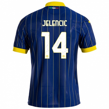 Kandiny Gyermek Ana Jelencic #14 Kék Sárga Hazai Jersey 2024/25 Mez Póló Ing