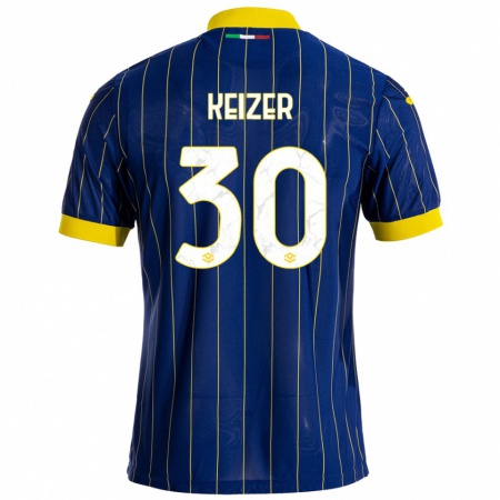 Kandiny Gyermek Fanny Keizer #30 Kék Sárga Hazai Jersey 2024/25 Mez Póló Ing