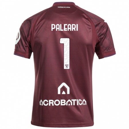 Kandiny Gyermek Alberto Paleari #1 Barna Fehér Hazai Jersey 2024/25 Mez Póló Ing