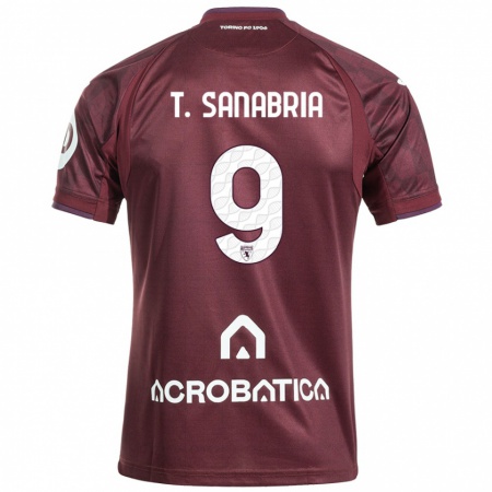 Kandiny Gyermek Antonio Sanabria #9 Barna Fehér Hazai Jersey 2024/25 Mez Póló Ing