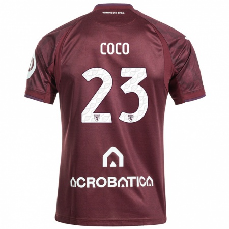 Kandiny Gyermek Saúl Coco #23 Barna Fehér Hazai Jersey 2024/25 Mez Póló Ing