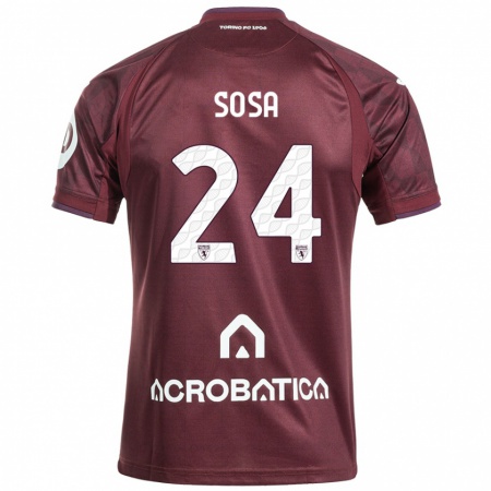 Kandiny Gyermek Borna Sosa #24 Barna Fehér Hazai Jersey 2024/25 Mez Póló Ing