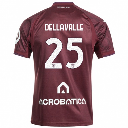 Kandiny Gyermek Alessandro Dellavalle #25 Barna Fehér Hazai Jersey 2024/25 Mez Póló Ing