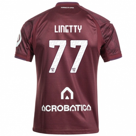 Kandiny Gyermek Karol Linetty #77 Barna Fehér Hazai Jersey 2024/25 Mez Póló Ing