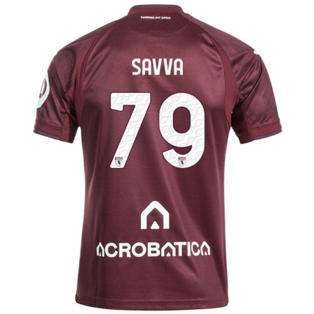 Kandiny Gyermek Zanos Savva #79 Barna Fehér Hazai Jersey 2024/25 Mez Póló Ing