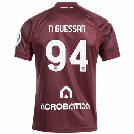 Kandiny Gyermek Ange Caumenan N'guessan #94 Barna Fehér Hazai Jersey 2024/25 Mez Póló Ing