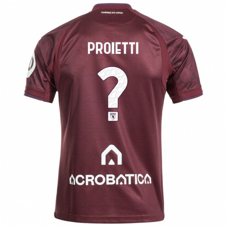 Kandiny Gyermek Riccardo Proietti #0 Barna Fehér Hazai Jersey 2024/25 Mez Póló Ing