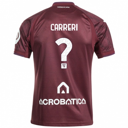 Kandiny Gyermek Carlo Carreri #0 Barna Fehér Hazai Jersey 2024/25 Mez Póló Ing