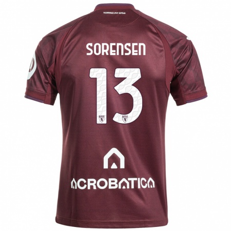 Kandiny Gyermek Ben Sørensen #13 Barna Fehér Hazai Jersey 2024/25 Mez Póló Ing