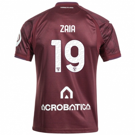 Kandiny Gyermek Edoardo Zaia #19 Barna Fehér Hazai Jersey 2024/25 Mez Póló Ing