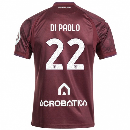 Kandiny Gyermek Sebastiano Di Paolo #22 Barna Fehér Hazai Jersey 2024/25 Mez Póló Ing