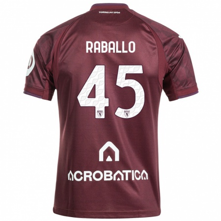 Kandiny Gyermek Alessio Raballo #45 Barna Fehér Hazai Jersey 2024/25 Mez Póló Ing