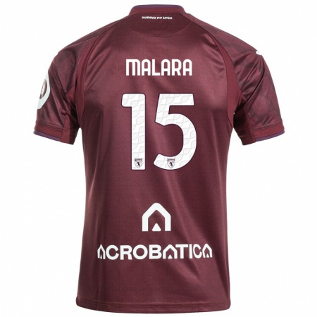 Kandiny Gyermek Sara Malara #15 Barna Fehér Hazai Jersey 2024/25 Mez Póló Ing