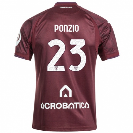 Kandiny Gyermek Erika Ponzio #23 Barna Fehér Hazai Jersey 2024/25 Mez Póló Ing