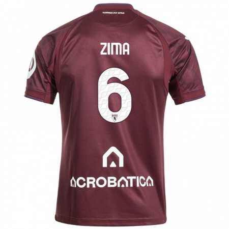 Kandiny Gyermek David Zima #6 Barna Fehér Hazai Jersey 2024/25 Mez Póló Ing