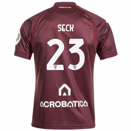 Kandiny Gyermek Demba Seck #23 Barna Fehér Hazai Jersey 2024/25 Mez Póló Ing