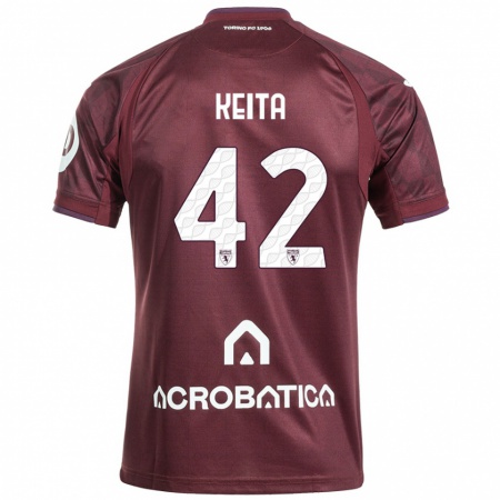 Kandiny Gyermek Karamoko Keita #42 Barna Fehér Hazai Jersey 2024/25 Mez Póló Ing