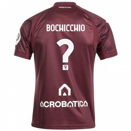 Kandiny Gyermek Francesco Bochicchio #0 Barna Fehér Hazai Jersey 2024/25 Mez Póló Ing