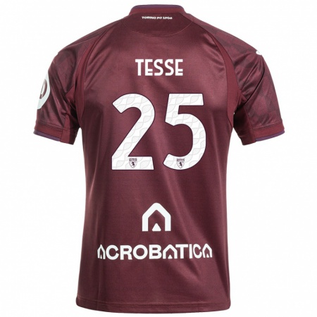 Kandiny Gyermek Manuela Tesse #25 Barna Fehér Hazai Jersey 2024/25 Mez Póló Ing