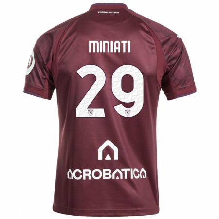 Kandiny Gyermek Elisa Miniati #29 Barna Fehér Hazai Jersey 2024/25 Mez Póló Ing