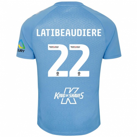 Kandiny Gyermek Joel Latibeaudiere #22 Kék Fehér Hazai Jersey 2024/25 Mez Póló Ing