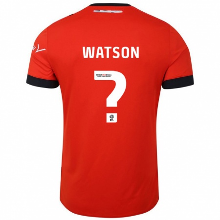 Kandiny Gyermek Louie Watson #0 Narancssárga Fekete Hazai Jersey 2024/25 Mez Póló Ing