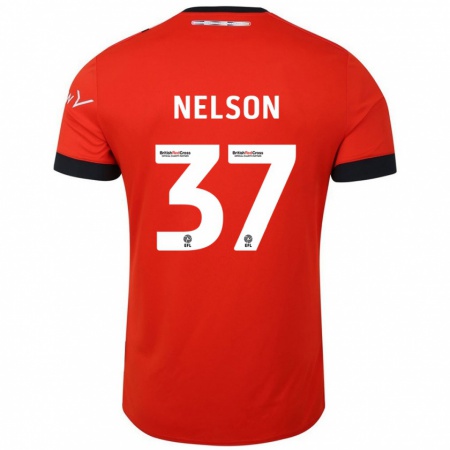 Kandiny Gyermek Zack Nelson #37 Narancssárga Fekete Hazai Jersey 2024/25 Mez Póló Ing