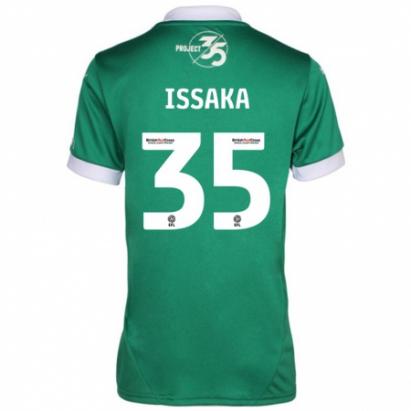 Kandiny Gyermek Freddie Issaka #35 Zöld Fehér Hazai Jersey 2024/25 Mez Póló Ing