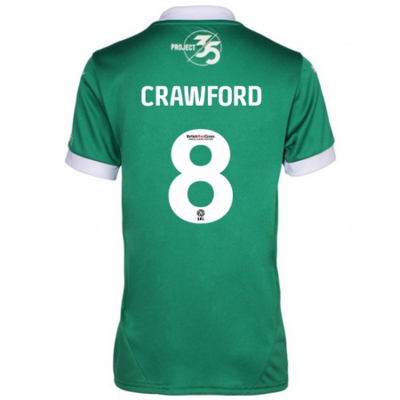 Kandiny Gyermek Imy Crawford #8 Zöld Fehér Hazai Jersey 2024/25 Mez Póló Ing